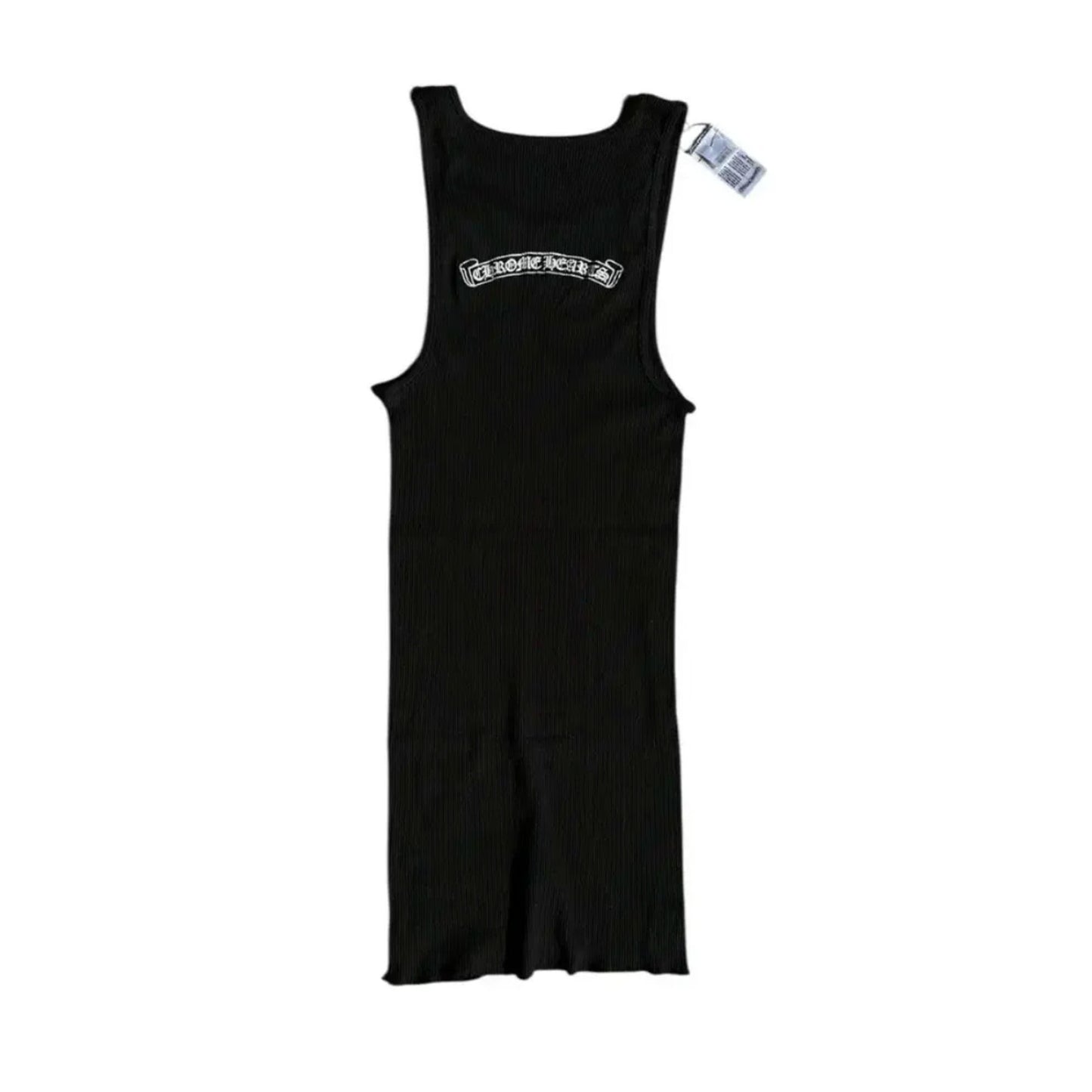 Chrome Hearts Black Collar Logo Scroll Tank