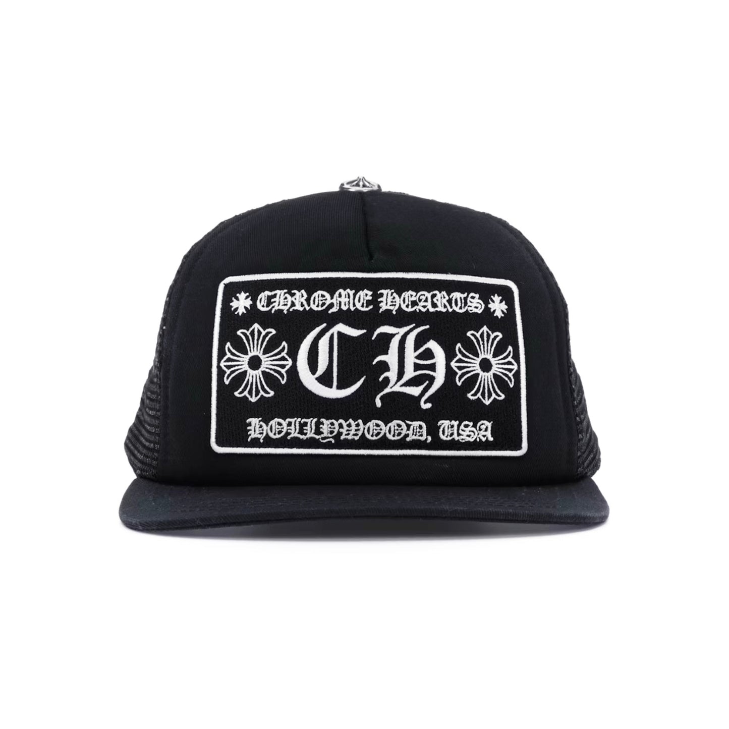 Chrome Hearts CH Hollywood Trucker Hat Black/Black [USED2]