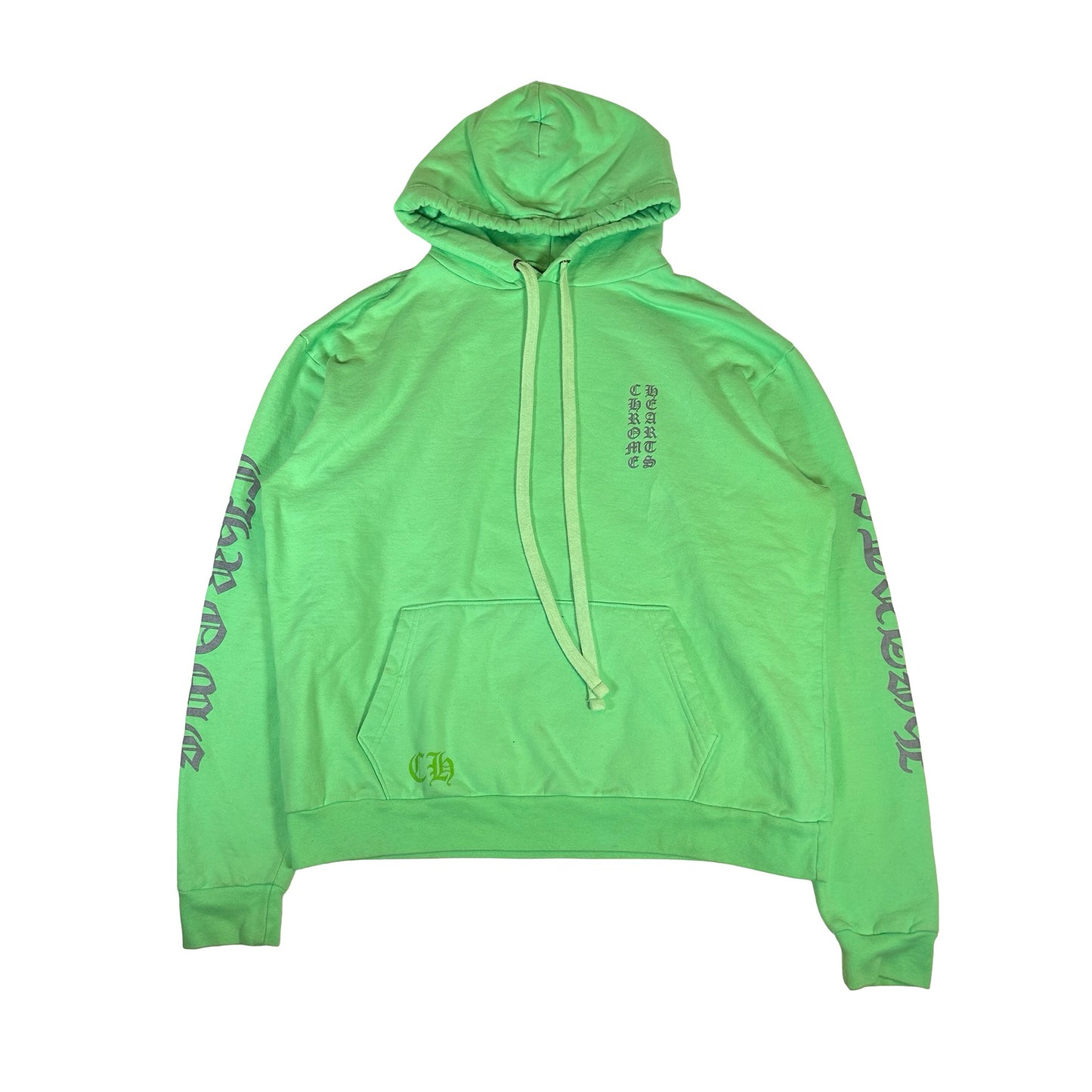 Chrome Hearts Vertical Logo Hooded Sweatshirt Neon Green [USED] - S (Used)