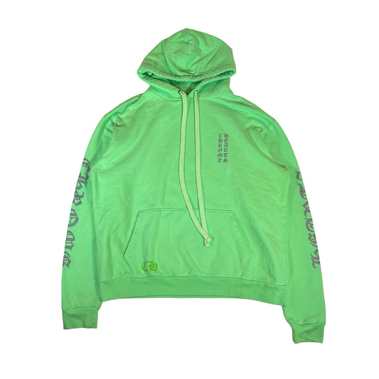 Chrome Hearts Vertical Logo Hooded Sweatshirt Neon Green [USED] - S (Used)