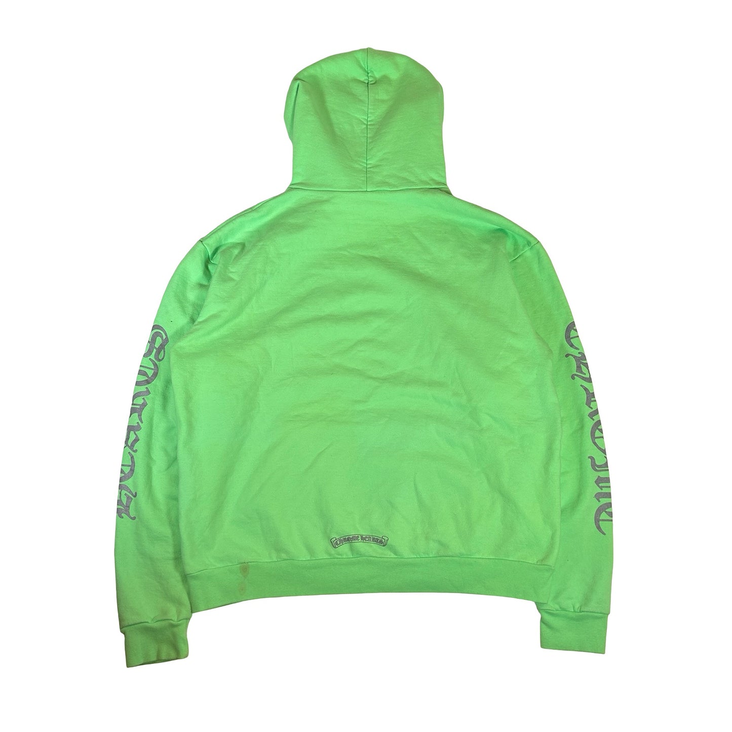 Chrome Hearts Vertical Logo Hooded Sweatshirt Neon Green [USED] - S (Used)