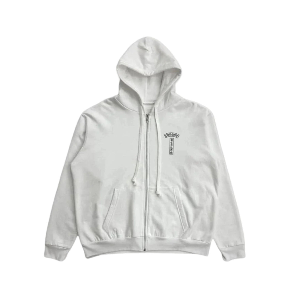 Chrome Hearts 'White' T Bar Scroll USA Zip Up Hoodie