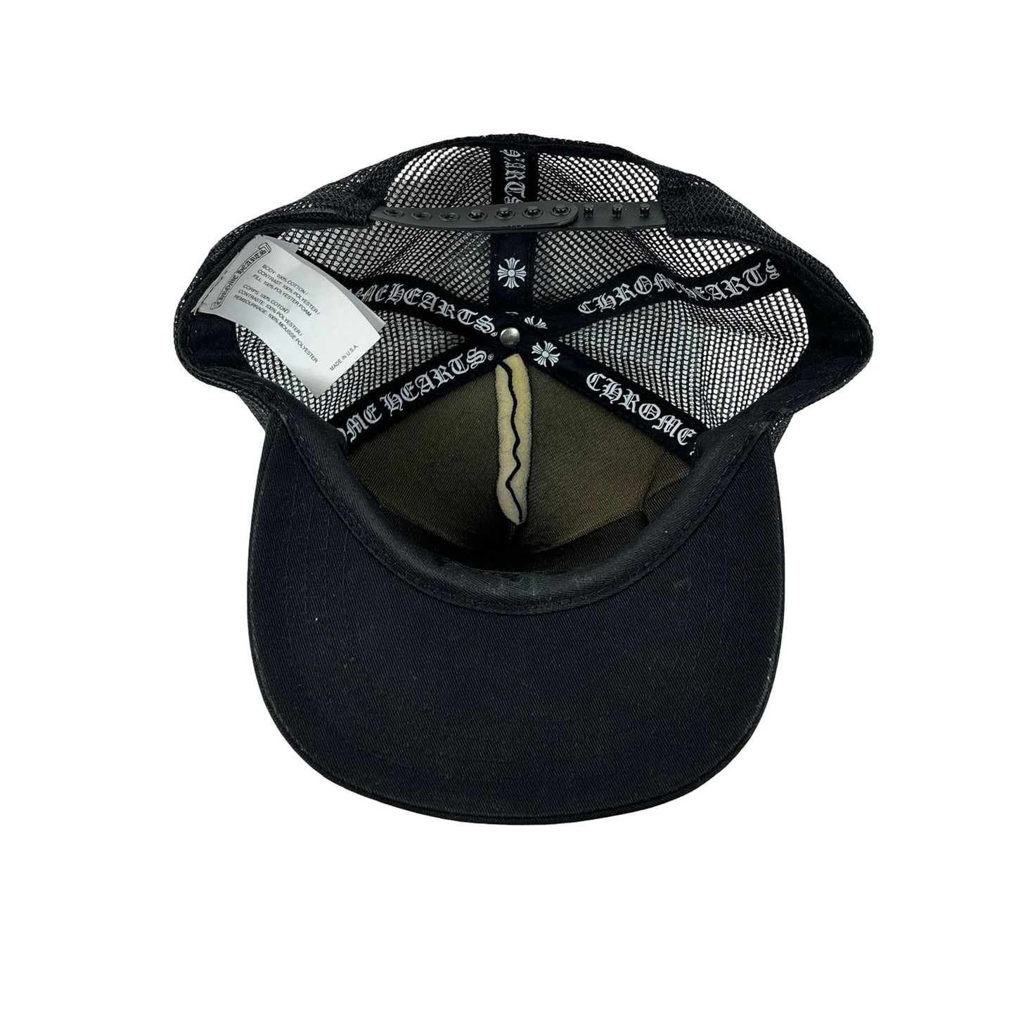 Chrome Hearts FUCK Hollywood Trucker Hat Black/Black [USED]