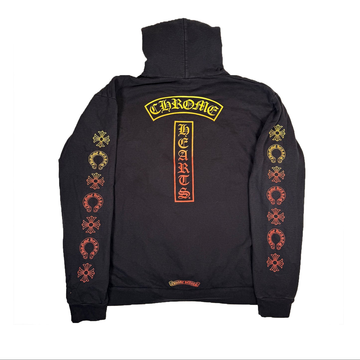 Chrome Hearts Gradient Logo Pullover Hoodie Black Orange Yellow [USED] - XL (Used)