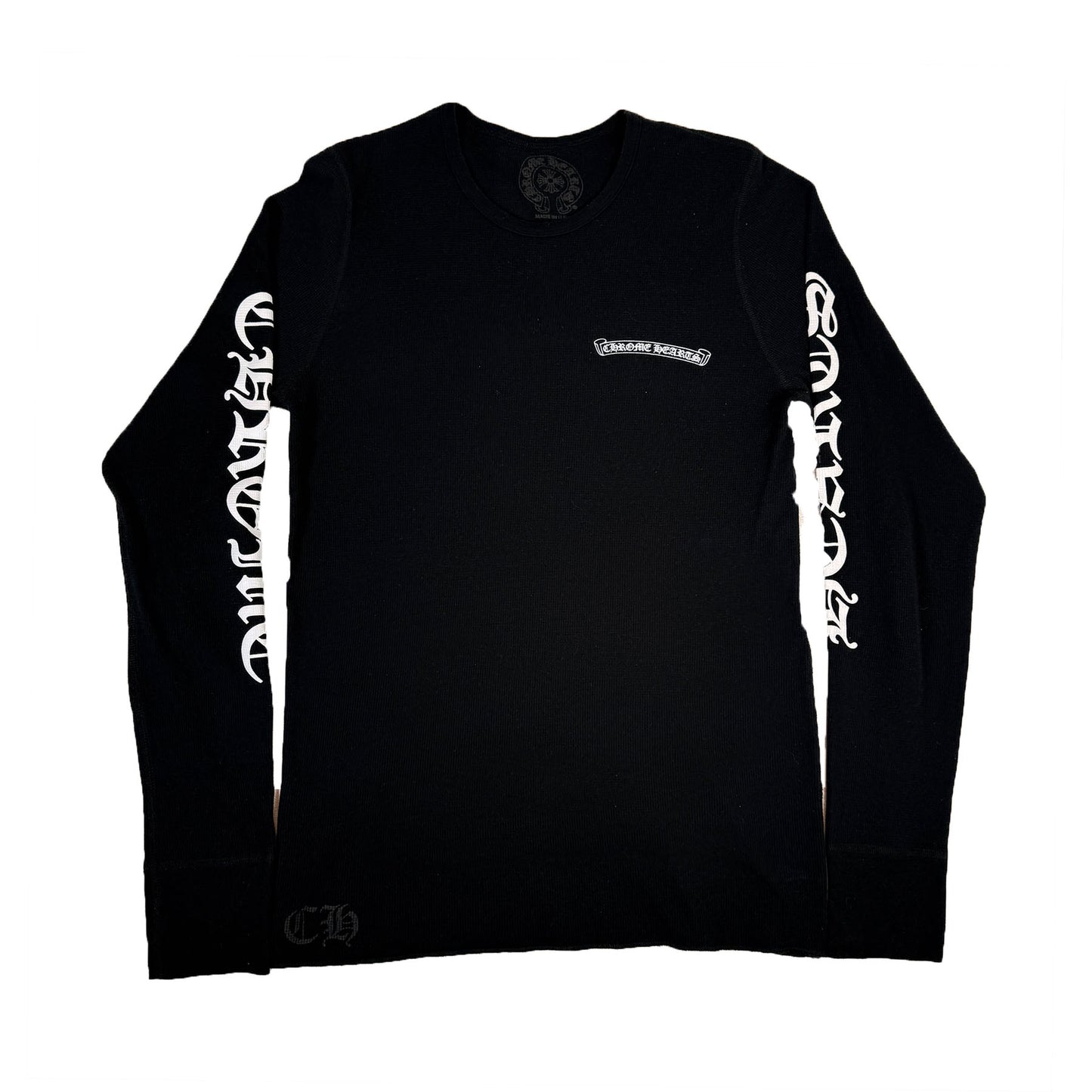 Chrome Hearts Scroll Logo Long-Sleeve Thermal T-Shirt Black [USED] - L (Used)