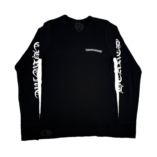 Chrome Hearts Scroll Logo Long-Sleeve Thermal T-Shirt Black [USED] - L (Used)