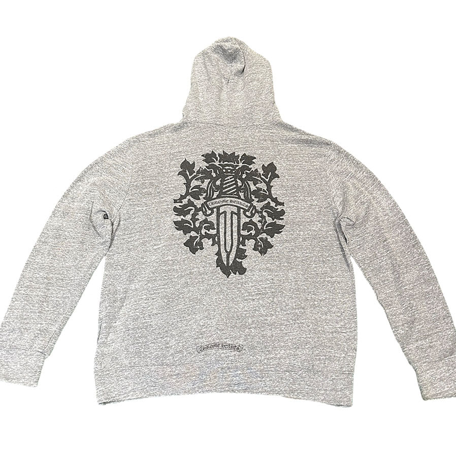 Chrome Hearts Men's Floral Dagger Logo Zip Up Hoodie [USED] - S (Used)