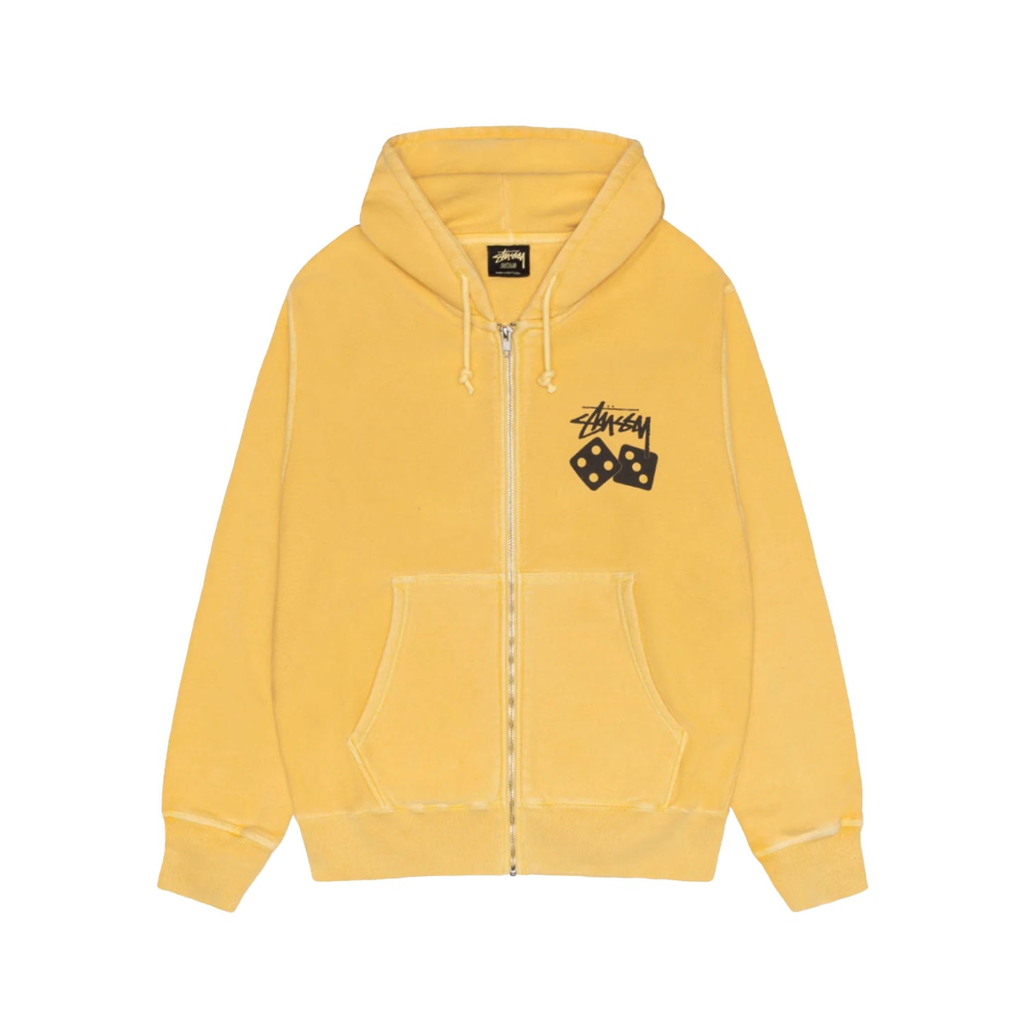 Stussy Dice Zip Hoodie Pigment Dyed Yellow [USED] - L (Used)