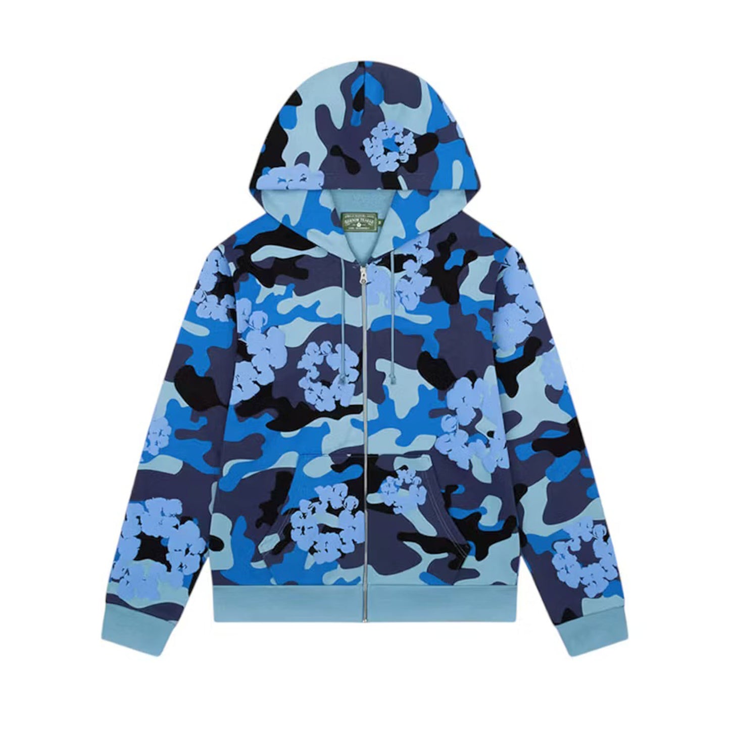Denim Tears The Cotton Wreath Zip Sweatshirt Blue Camo [USED] - L (Used)
