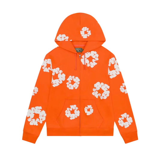 Denim Tears Cotton Wreath Zip Hoodie Orange