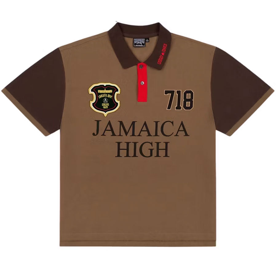 Denim Tears x Stussy Spades Team Polo Brown