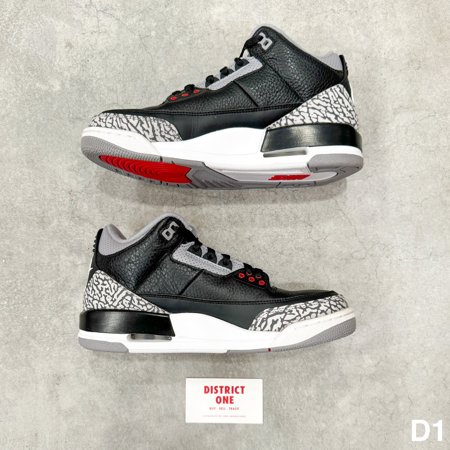 854262 001 Jordan 3 Black Cement 2018 INTERSCOPE [USED]