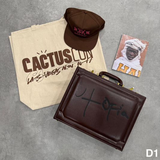 Travis Scott Utopia Briefcase Brown + Travis Triple X Hat + ComplexCon Tote