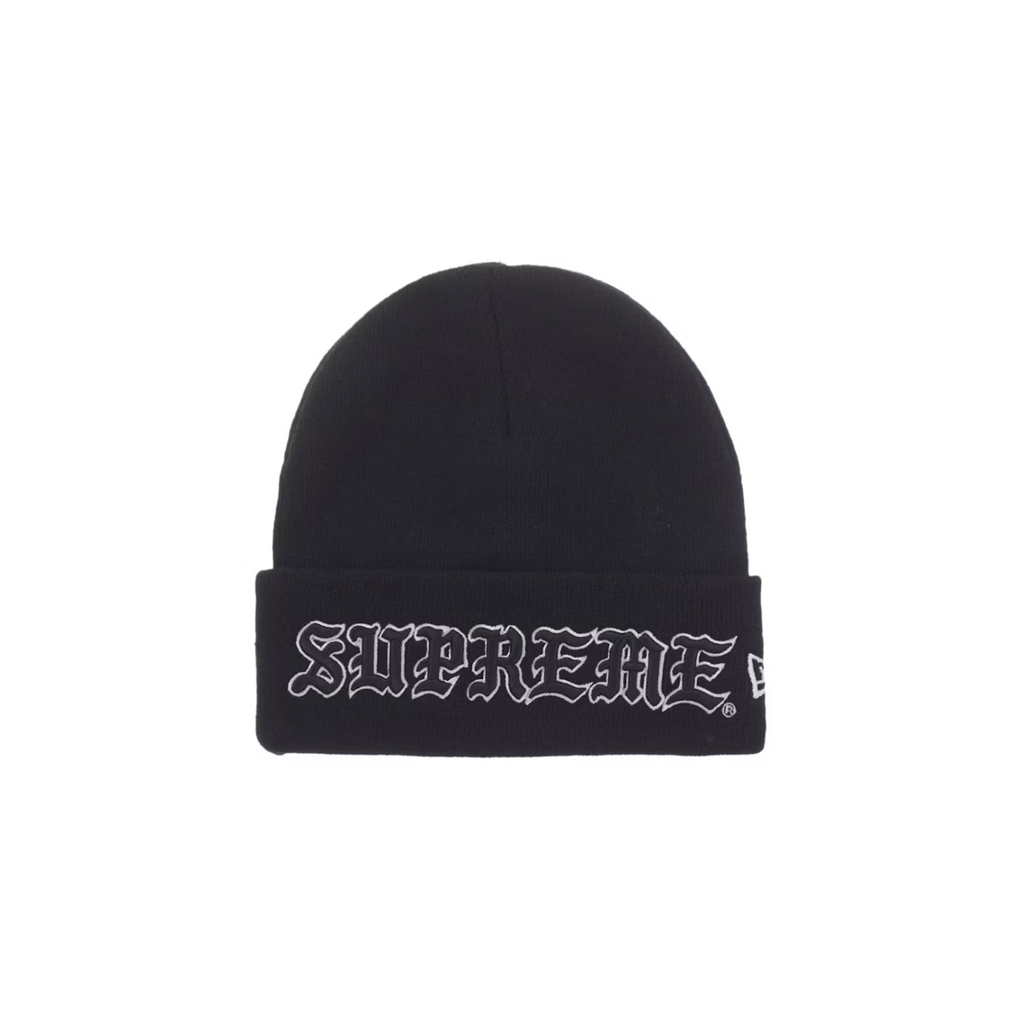 Supreme New Era Old English Beanie Black