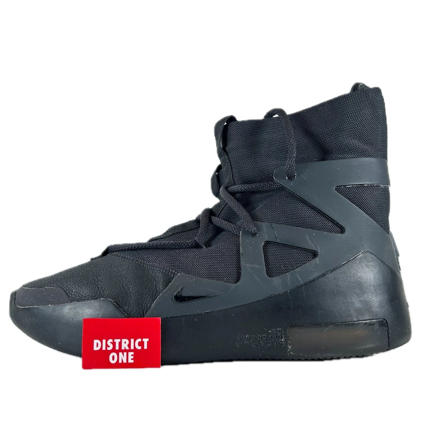 AR4237 005 Nike Air Fear of God 1 Triple Black [USED] - 9.5 M (Used)