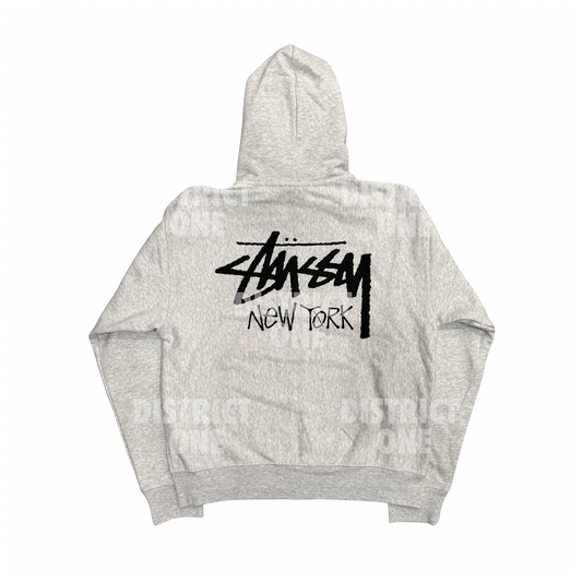 Stussy Stock New York Zip Hoodie Grey