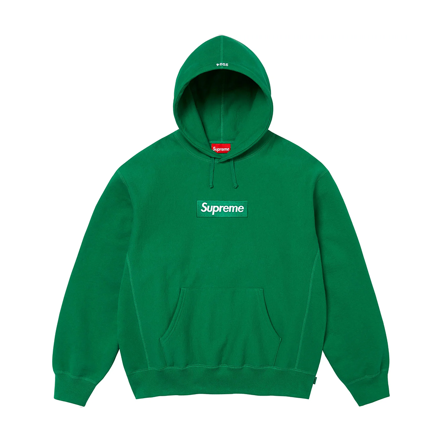 Supreme Box Logo Hooded Sweatshirt FW24 Green