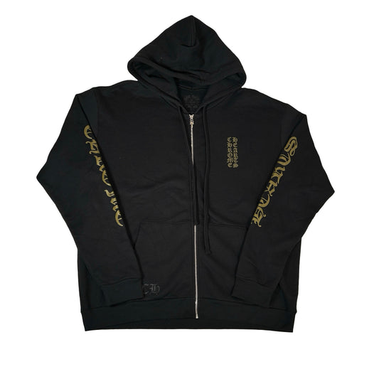 Chrome Hearts Vertical Logo Zip Up Hoodie Black Army Green [USED] - XL (Used)
