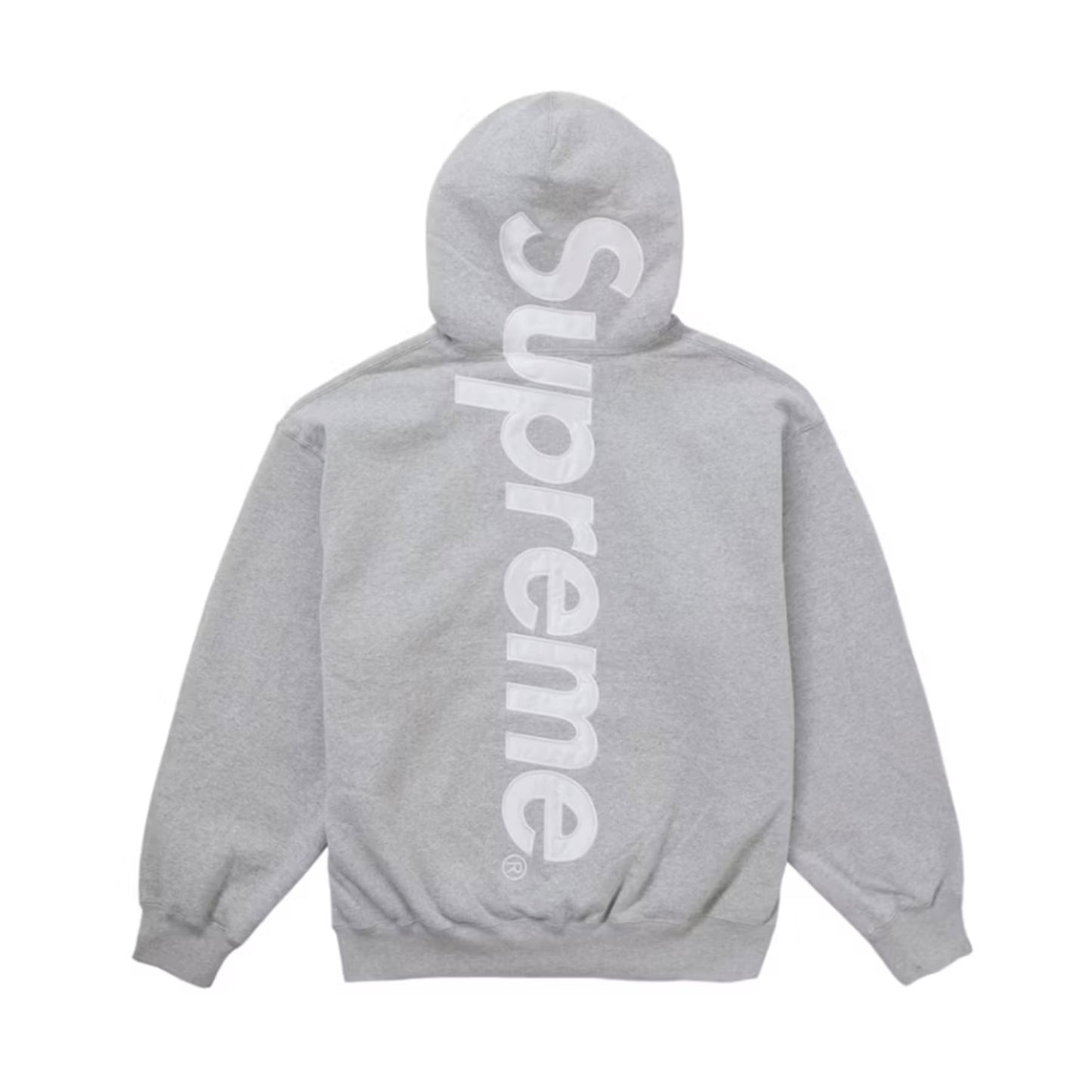 Supreme Satin Applique Hooded Sweatshirt (FW24) Heather Grey