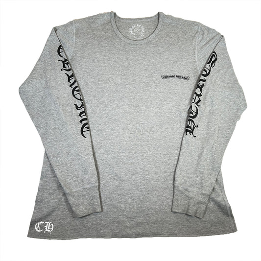 Chrome Hearts Scroll Sleeve Waffle Thermal Tee Grey [USED] - XXL (Used)