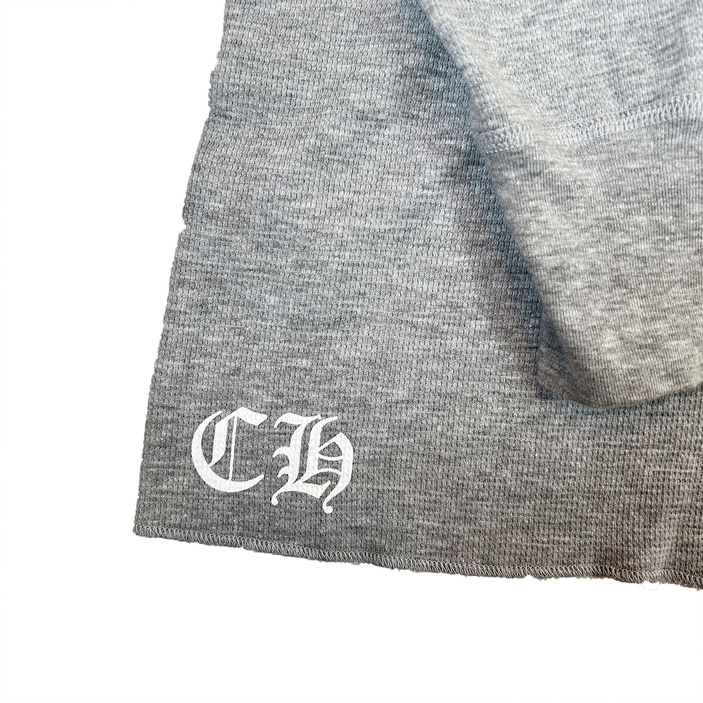 Chrome Hearts Scroll Sleeve Waffle Thermal Tee Grey [USED] - XXL (Used)