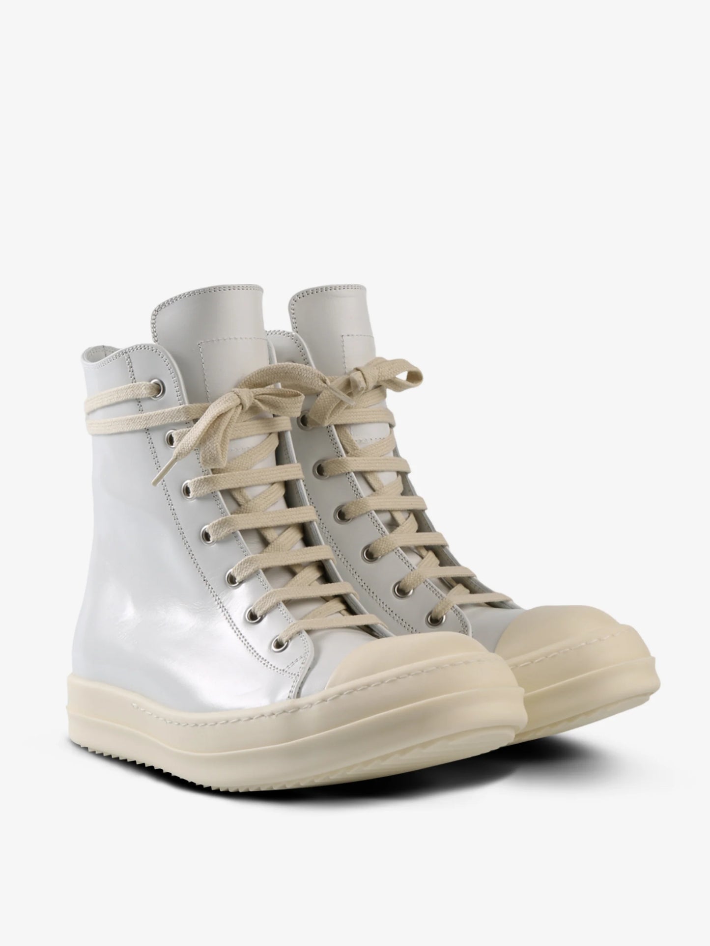 RO01E7890 LCP 5111 Rick Owens Scarpe in Pelle Sneakers Chalk White