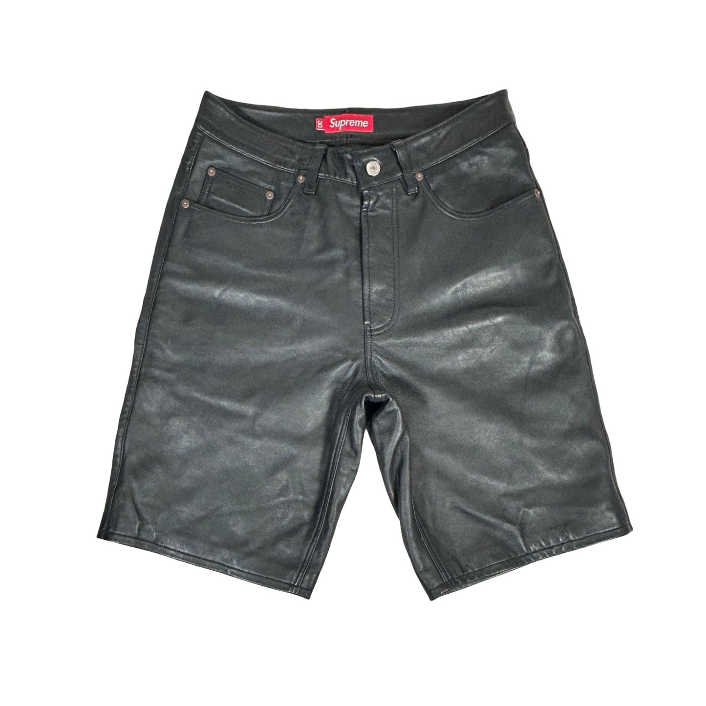 Supreme Baggy Leather Short (SS25) Black [USED] - 30 (Used)