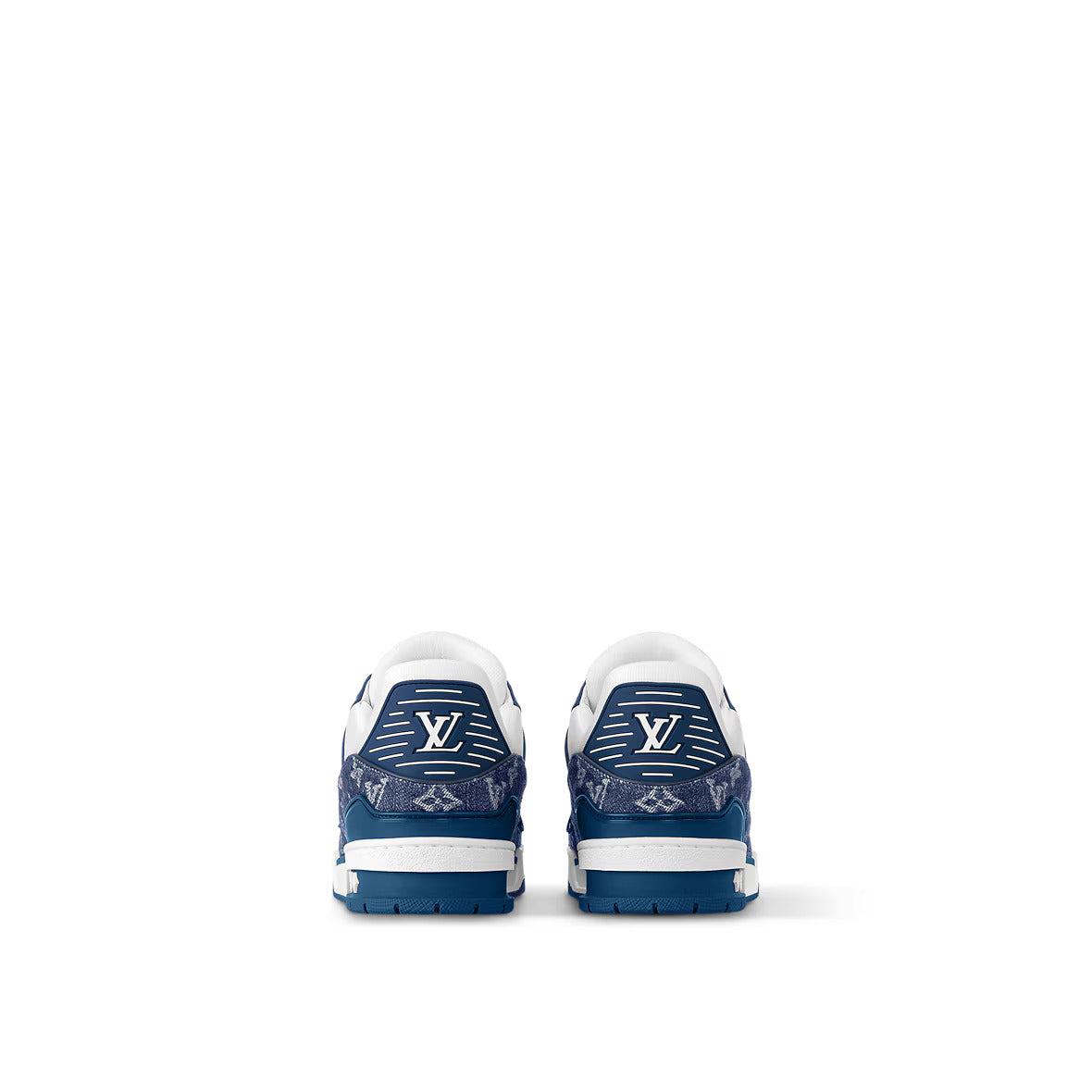 1A9JGZ Louis Vuitton LV Trainer Monogram Denim White Blue