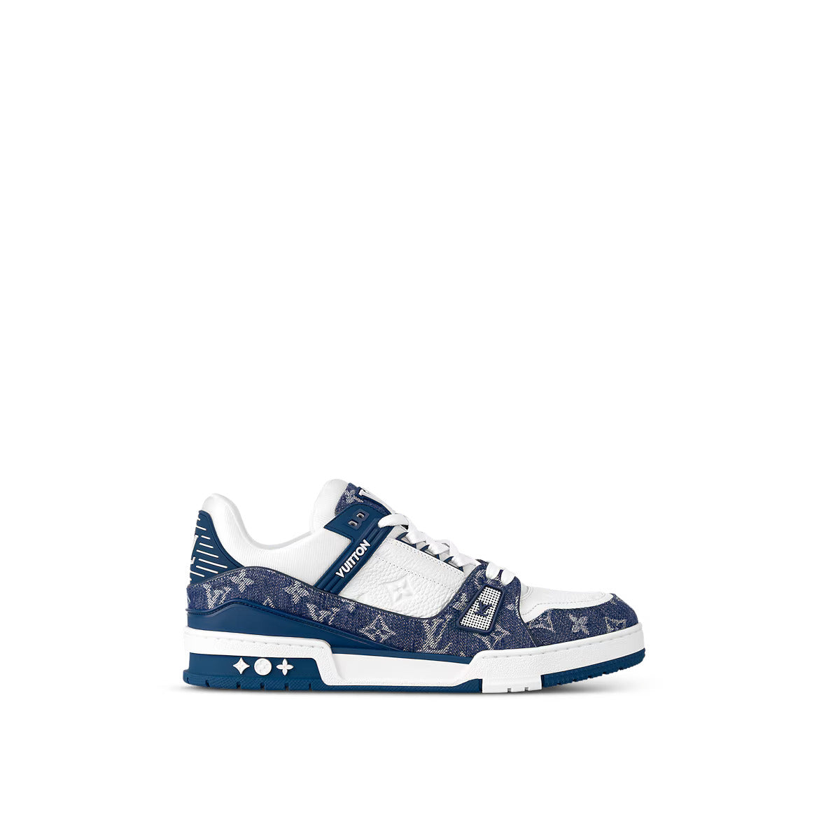 1A9JGZ Louis Vuitton LV Trainer Monogram Denim White Blue