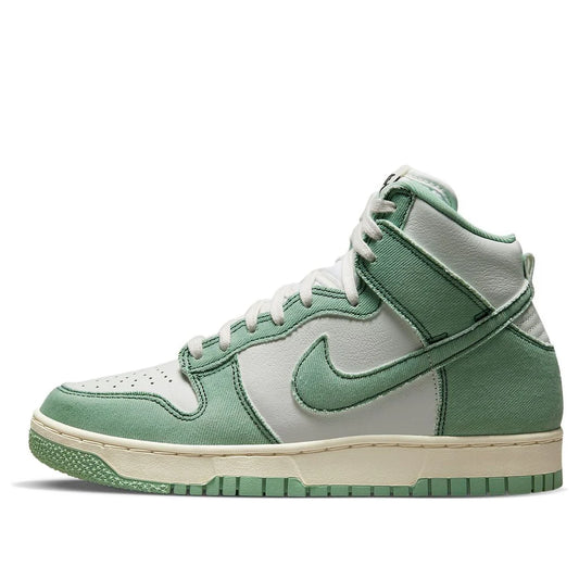 DV1143 300 Nike Dunk High 1985 Enamel Green Denim (Women's)