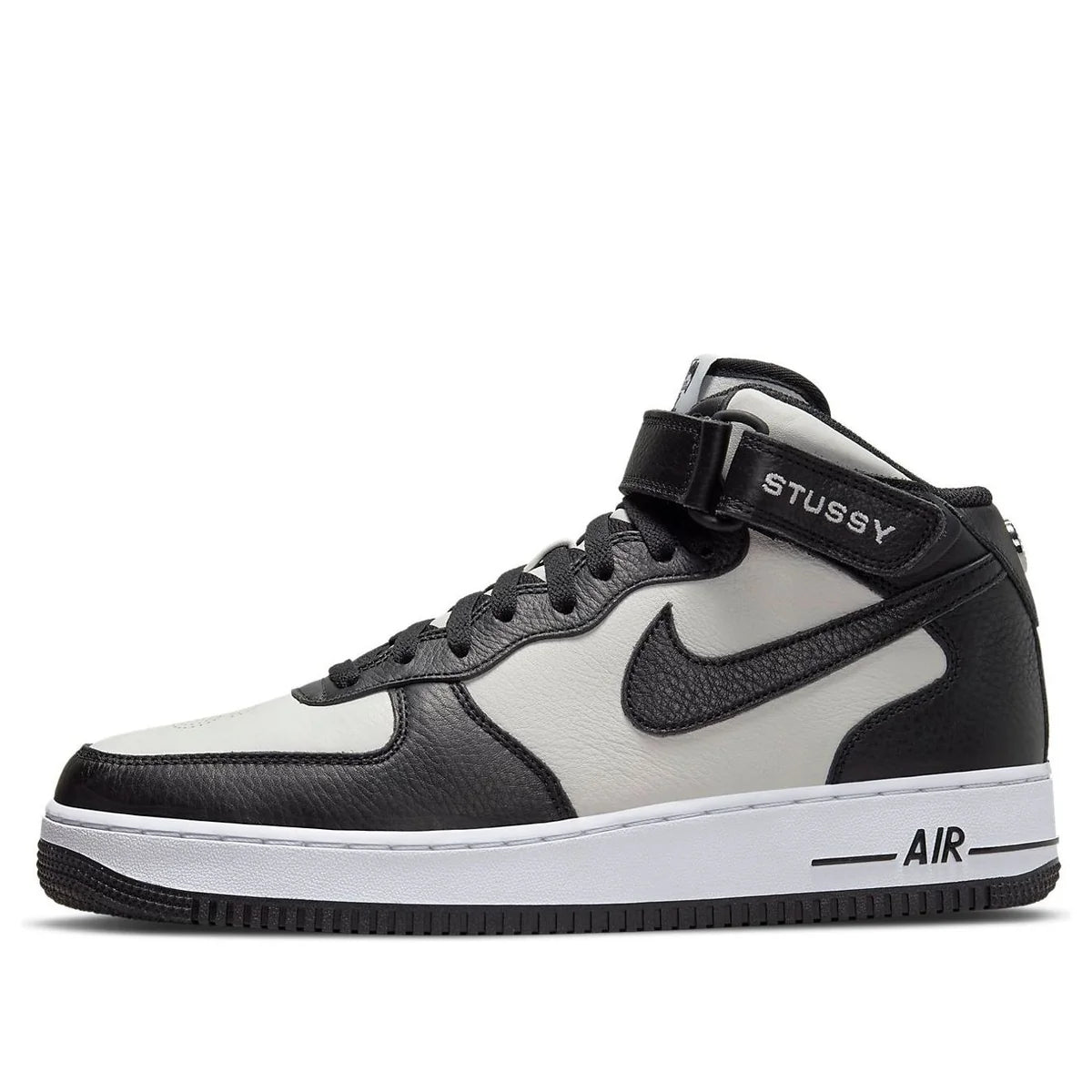 DJ7840 002 Nike Air Force 1 Mid Stussy Light Bone Black