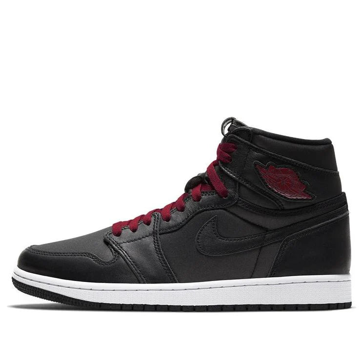 555088 060 Air Jordan 1 Retro High Black Satin Gym Red