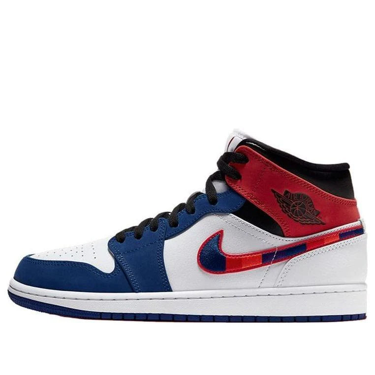 852542 146 Air Jordan 1 Mid Multi-Color Swoosh