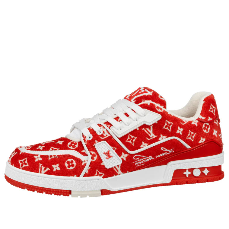 1ABFSU Louis Vuitton Trainer Red Monogram Textile [NO BOX]