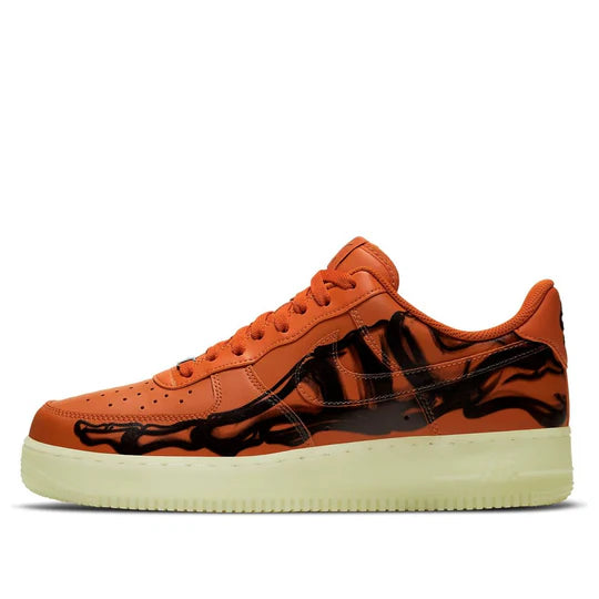 CU8067 800 Nike Air Force 1 Low Orange Skeleton Halloween