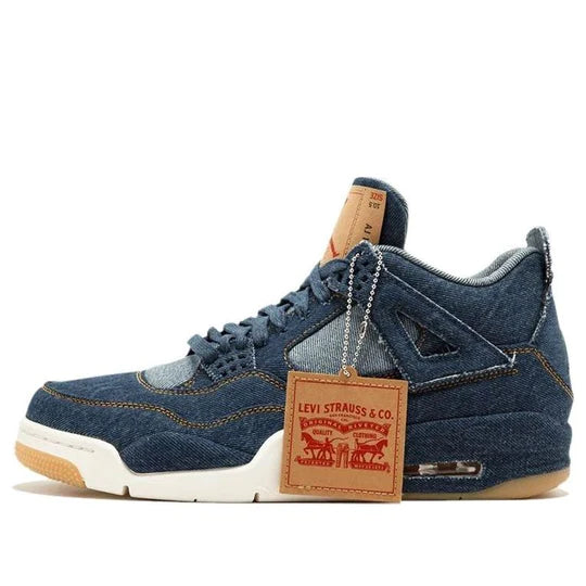 AO2571 401  Jordan 4 Retro Levi's Denim (Tag With Levi's Logo)