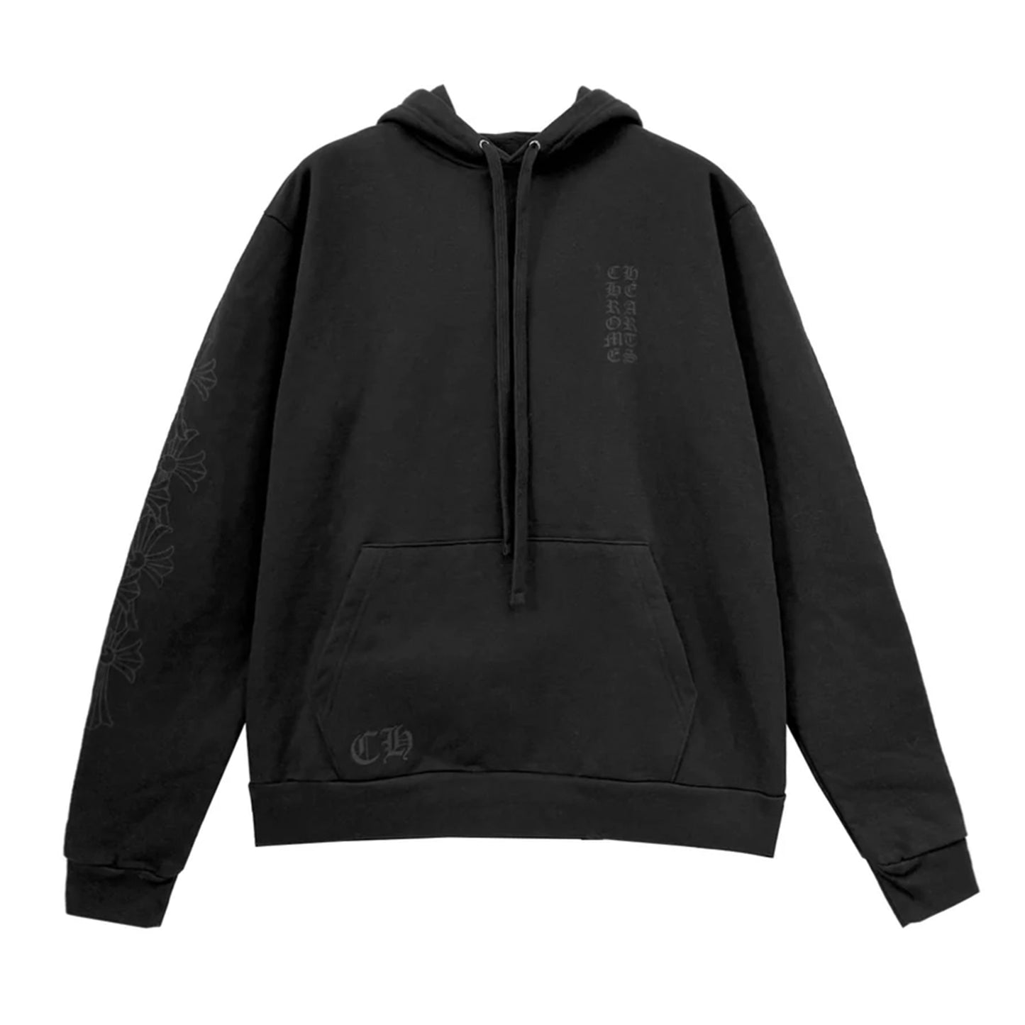 Chrome Hearts Miami Exclusive Cemetery Vertical Logo Hoodie Black