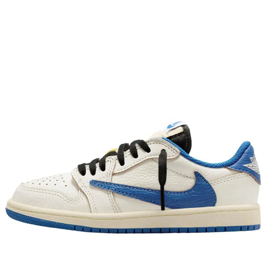 DO5442 104 Jordan 1 Retro Low OG SP Fragment x Travis Scott Sail Military Blue (PS)