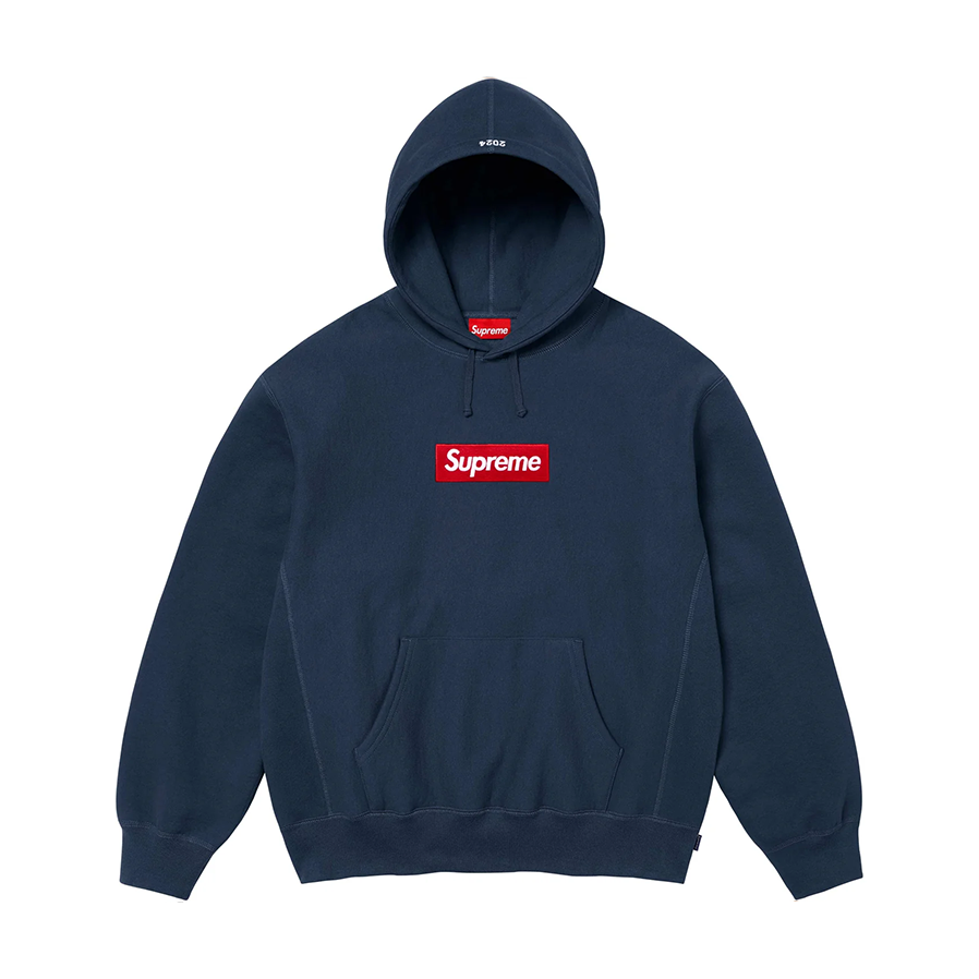 Supreme Box Logo Hooded Sweatshirt FW24 Navy