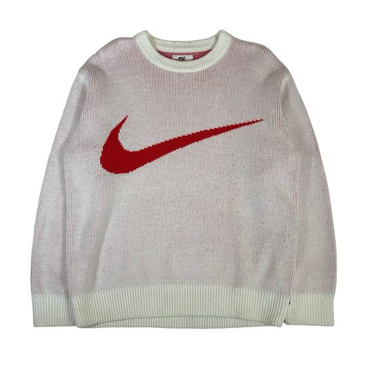 Supreme Nike Swoosh Sweater White [USED] - M (Used2)