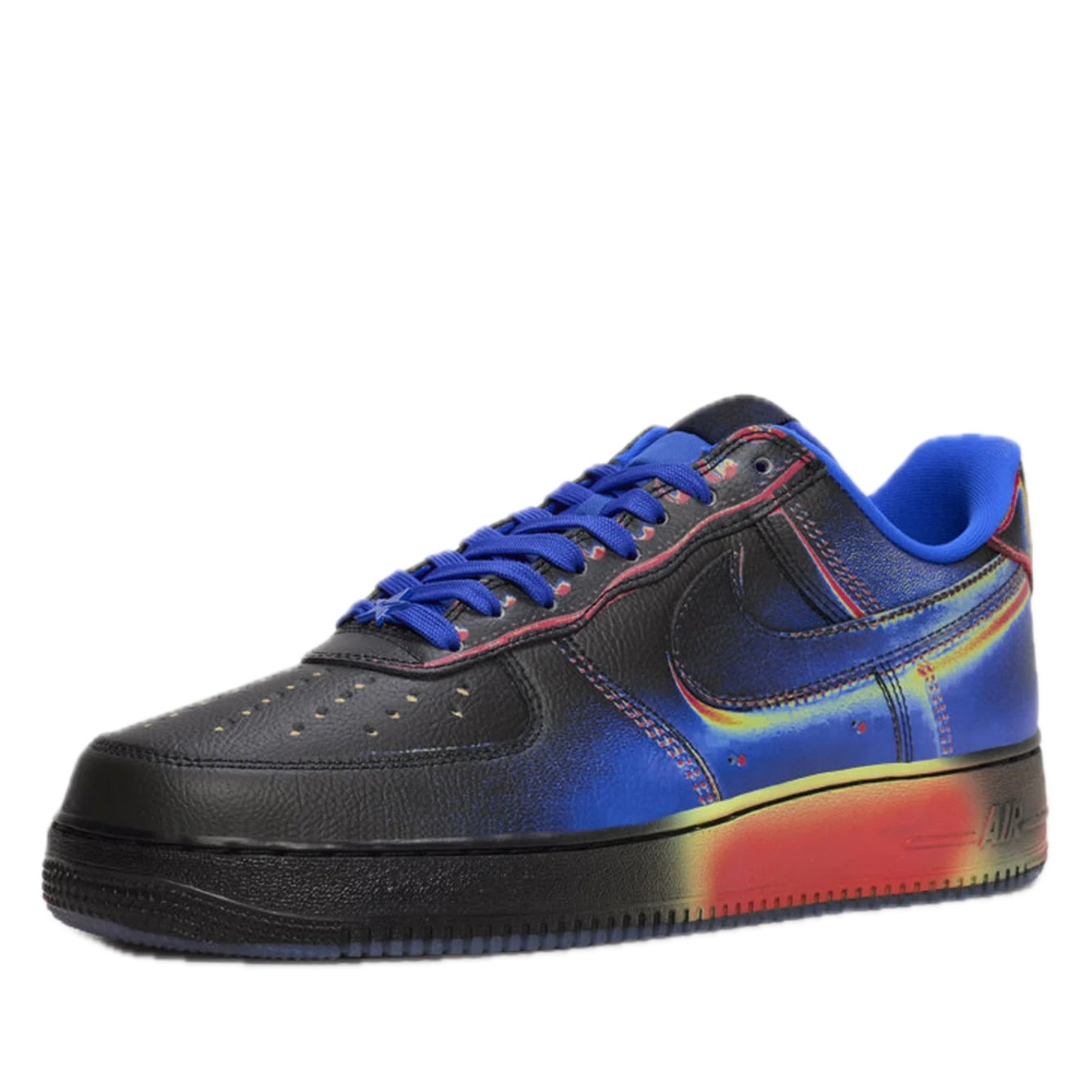 IB6834 001 Nike Air Force 1 Low Retro Heat Map Black Racer Blue
