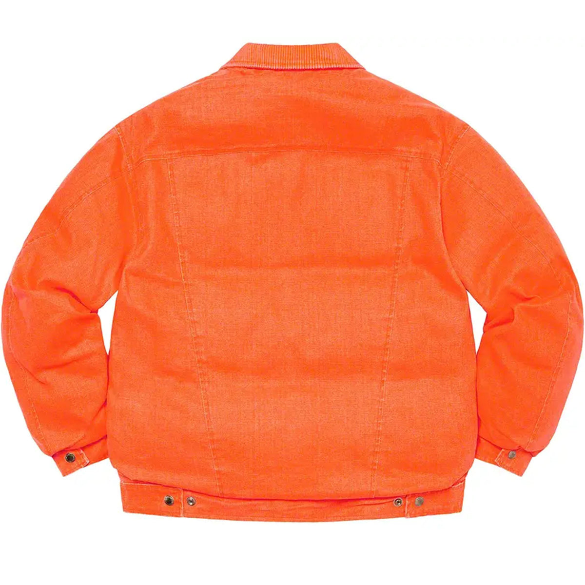 Supreme Schott Canvas Down Trucker Jacket Neon Orange