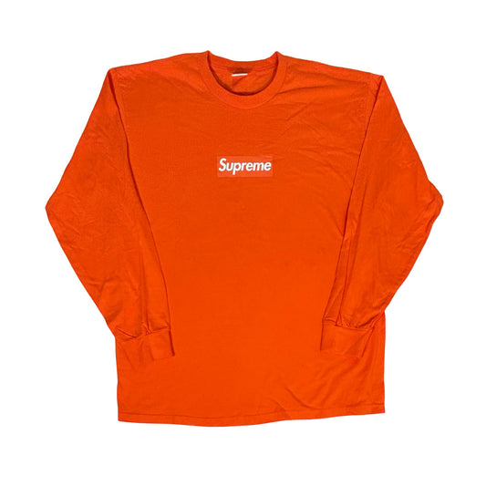 Supreme Box Logo L/S Tee Orange [USED] - XL (Used)