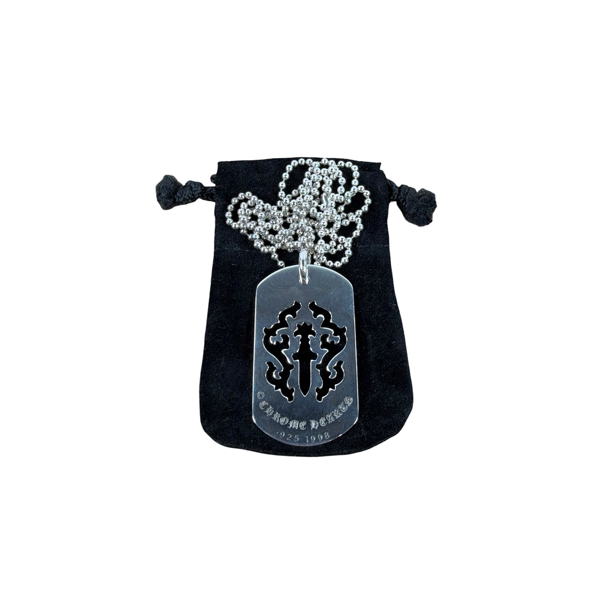 Chrome Hearts Vine Dagger Cut Out Dogtag Necklace