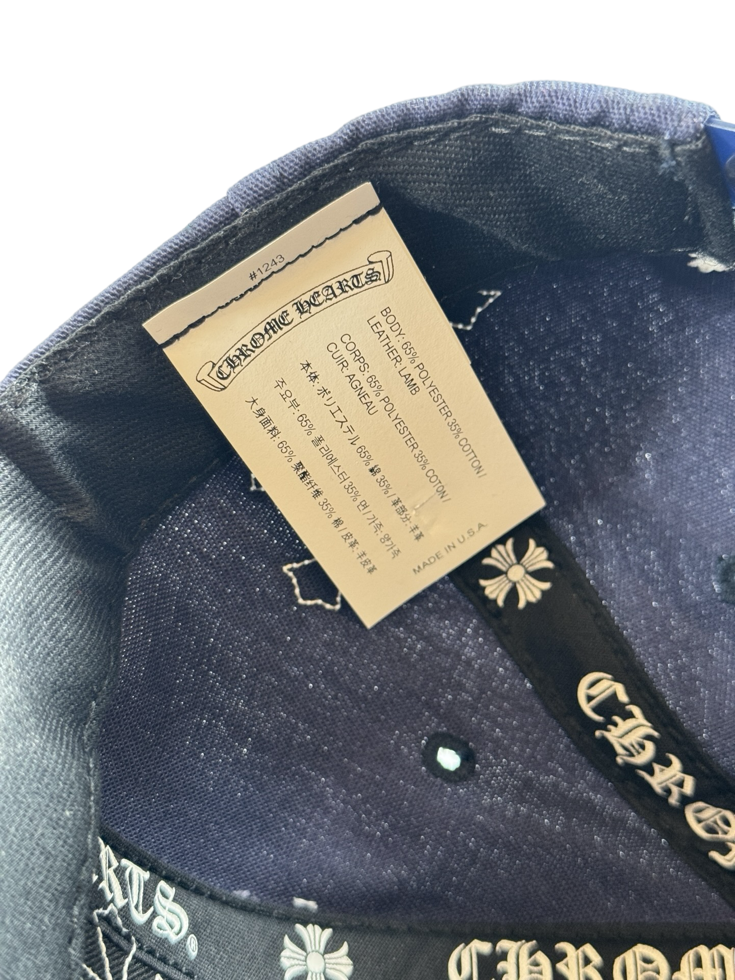 Chrome Hearts Cross Patch Baseball Hat 'Navy'
