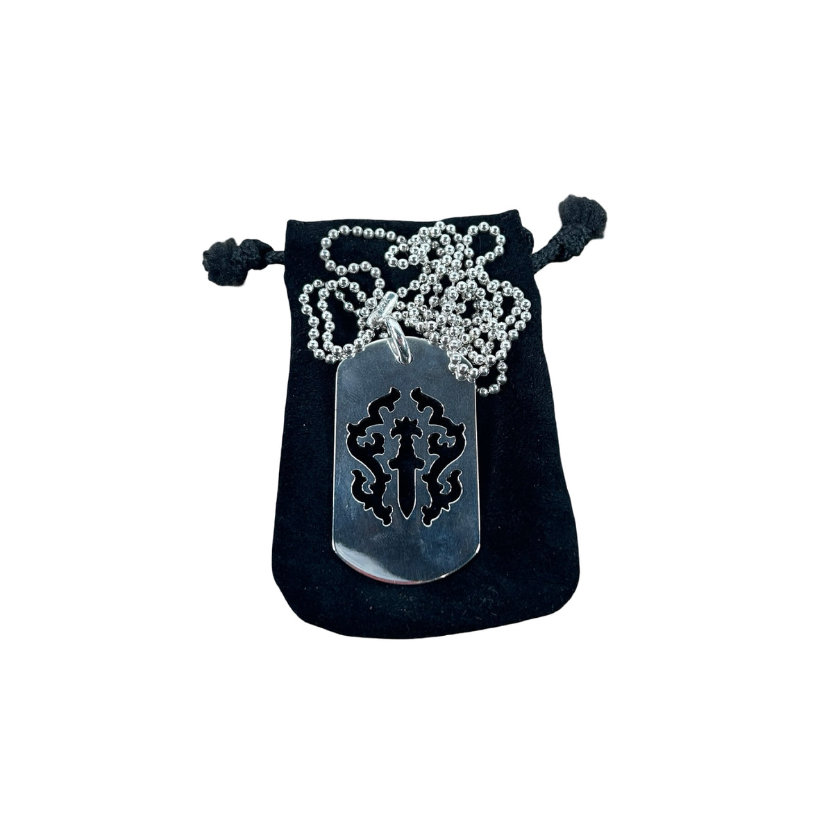 Chrome Hearts Vine Dagger Cut Out Dogtag Necklace