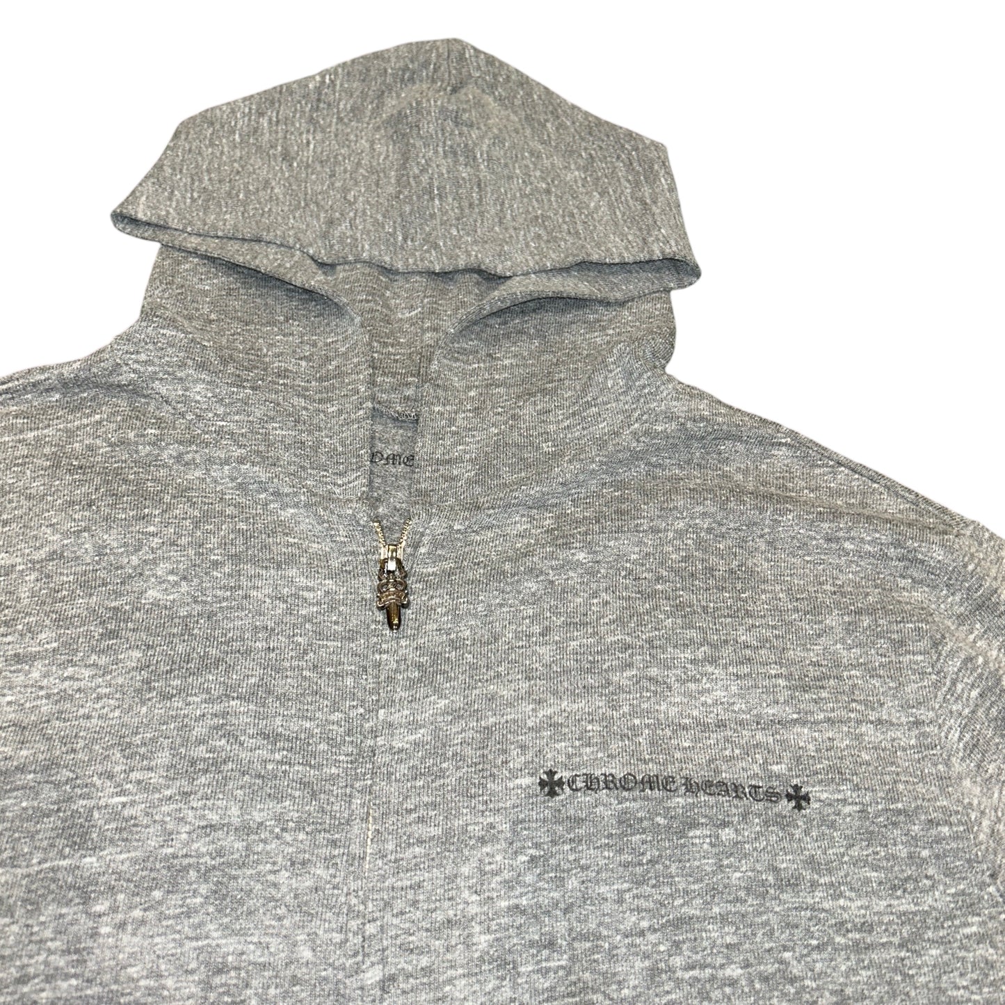 Chrome Hearts Men's Floral Dagger Logo Zip Up Hoodie [USED] - S (Used)
