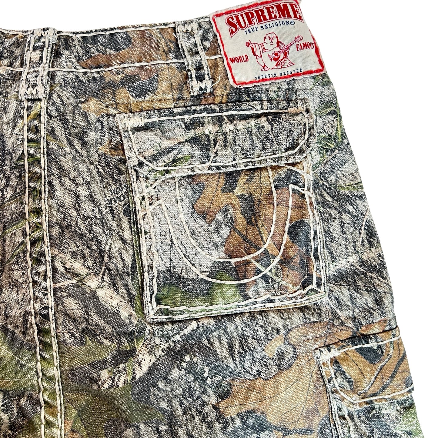Supreme True Religion Denim Cargo Pant Mossy Oak Camo [USED] - 34 (Used)