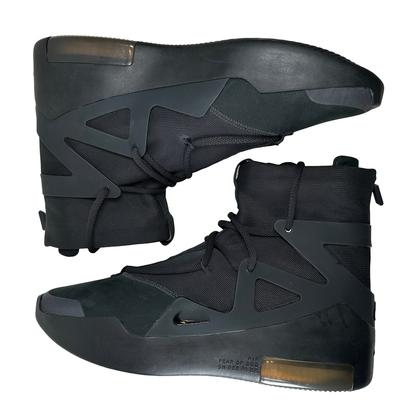 AR4237 005 Nike Air Fear of God 1 Triple Black [CONDITIONAL] - 12 M (No Box) (Glue Stain)