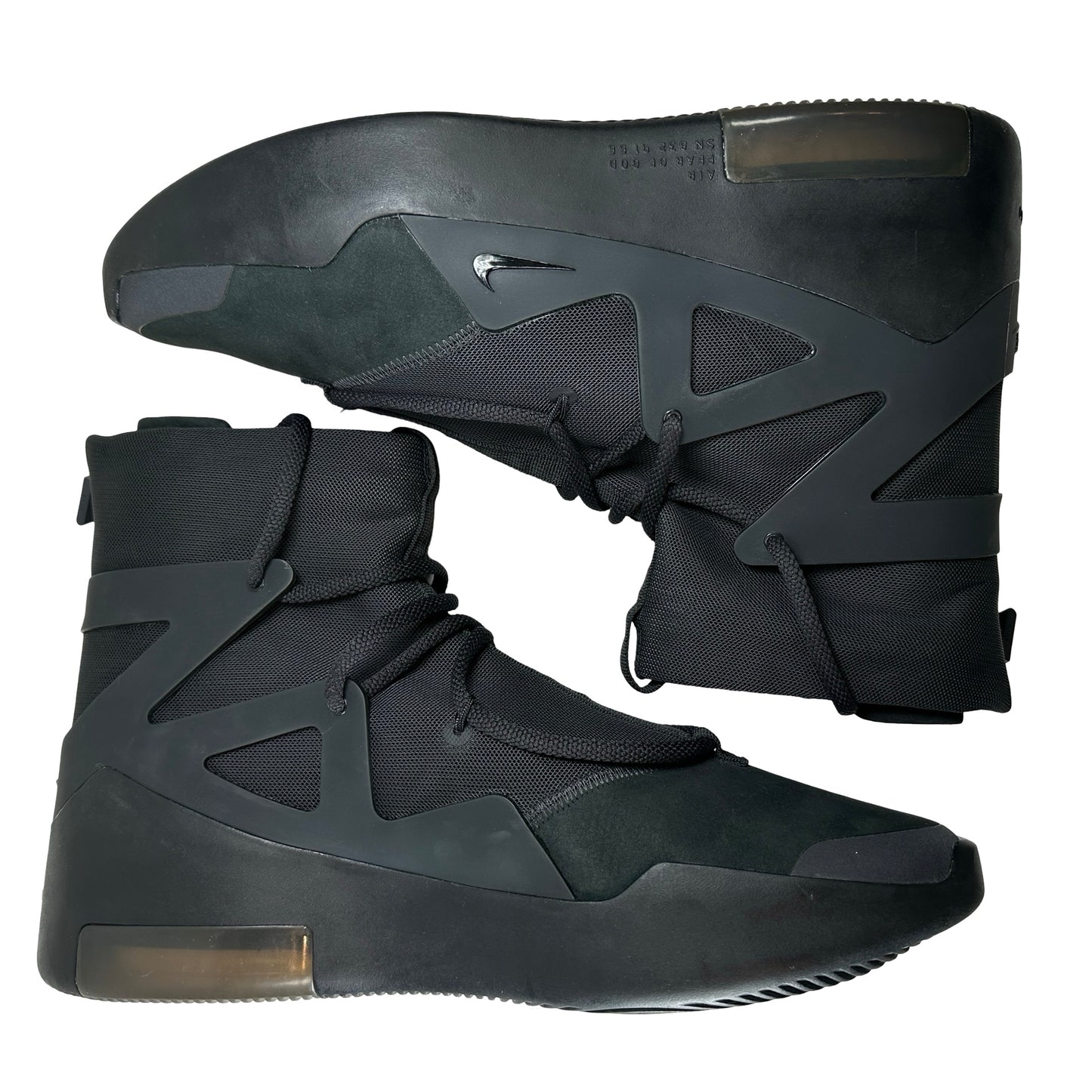 AR4237 005 Nike Air Fear of God 1 Triple Black [CONDITIONAL] - 12 M (No Box) (Glue Stain)